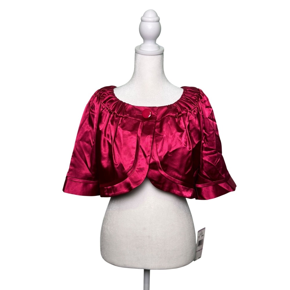 Vintage Nine West Bolero Suit Jacket Pink Size 6 Y2K Cropped Shinny Coquette NWT